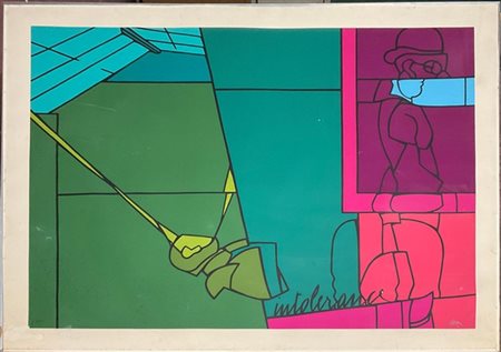 Valerio Adami "Intolerance" 
litografia a colori
cm 125x165
firmata e numerata 8