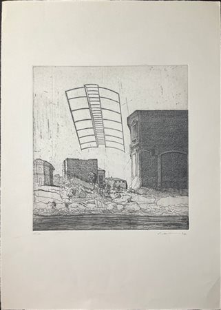 Peter Ackermann "Senza titolo" 1978
acquaforte - prova d'artista
(lastra cm 37,5
