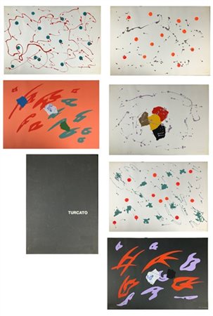 Giulio Turcato cartella editoriale contenente sei serigrafie a colori
cm 50x70
t