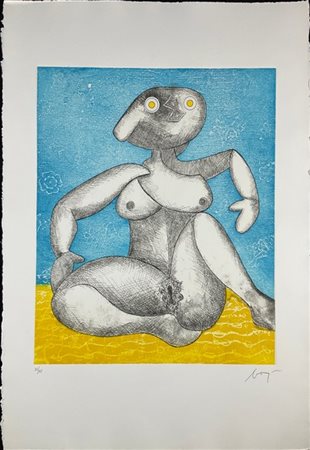 Enrico Baj "The great european nude" 1970
acquaforte e acquatinta a colori
(last