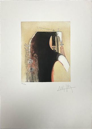 Wifredo Lam "Senza titolo" 
acquaforte e acquatinta a colori
(lastra cm 29,5x24,