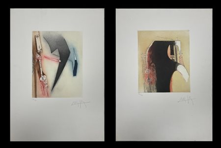 Wifredo Lam Due acqueforti e acquetinte a colori di diverso soggetto
fogli cm 62