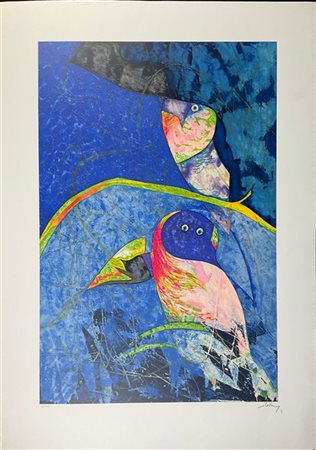 Gianni Dova "Senza titolo" 
serigrafia a colori
cm 91x65,5
firmata e numerata 18