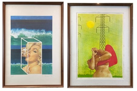 Elio Mariani Due stampe offset a colori di soggetto e misure diverse
misura max