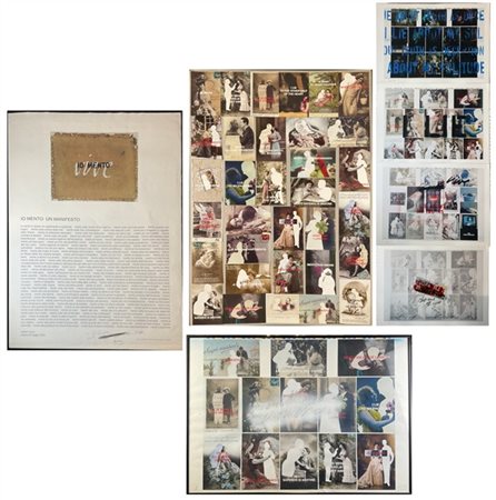 William Xerra "Io mento" 
Lotto composto da quattro stampe offset - prove d'arti