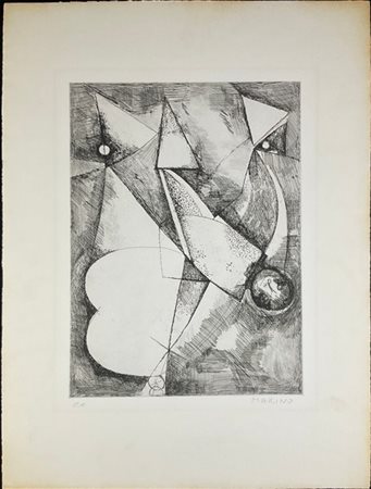 Marino Marini "La caduta" 1962
acquaforte - prova d'artista
Dalla serie "Selezio