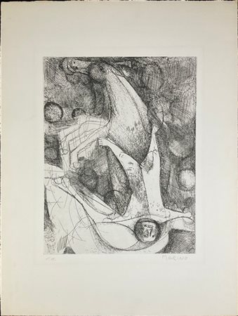 Marino Marini "La caduta dell'angelo" 1961
acquaforte - prova d'artista
Dalla se