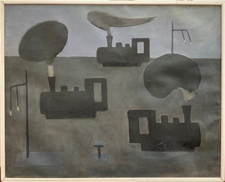 Italo Valenti "Locomotiva" 1950
olio su tela
cm 80x100
firmato e datato in basso