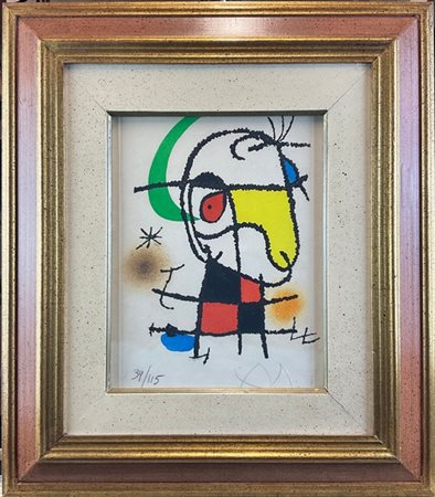 Joan Miró "Le vent parmi les roseaux" 1971
acquaforte e acquatinta
Foglio cm 31,