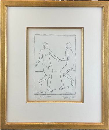 Carlo Carrà "Fanciulle" 1947
litografia - prova d'artista
cm 28,5x22
firmato, da