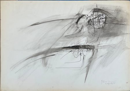 Bepi Romagnoni "Senza titolo" 1958
china su carta
cm 50x70
firmato e datato 4 ag