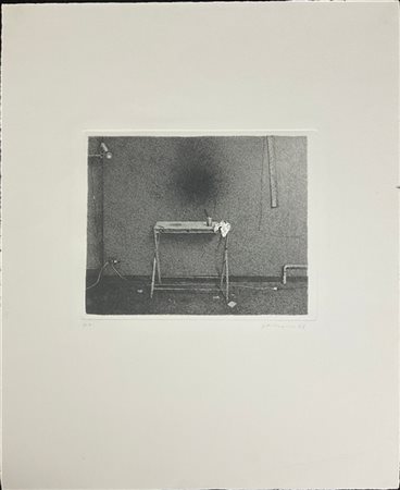 Gianfranco Ferroni "Interno (sera)" 1978
acquaforte - prova d'artista
(lastra cm