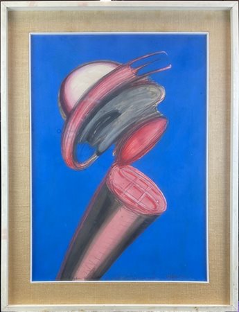 Tino Vaglieri "Studio per abbattimento di monumento" 1973
tecnica mista su carta