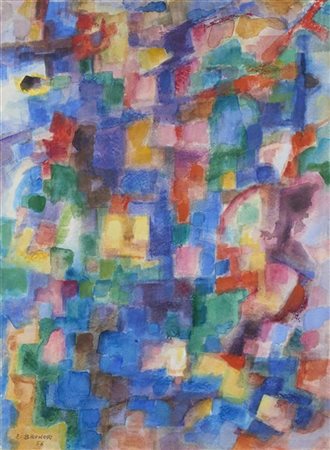 Enzo Brunori "La scogliera a Tellaro" 1956
tecnica mista su carta
cm 48x35
Firma