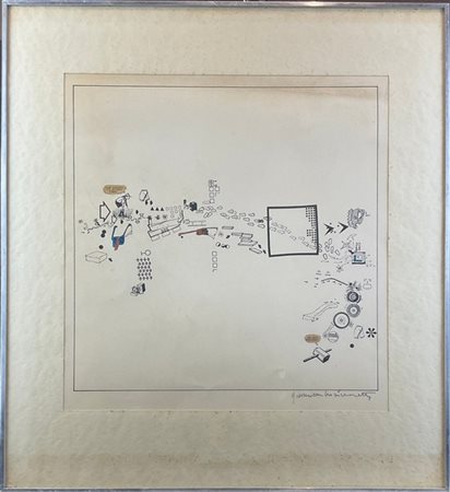 Gianni Emilio Simonetti "Senza titolo" 
tecnica mista, china e collage su carta