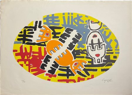 Giuseppe Capogrossi "Opera n. 14" 1957
litografia a colori
cm 47,5x65,5
firmata