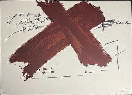 Antoni Tapies "Senza titolo" 1974
litografia a colori su carta Arches
cm 55,5x66