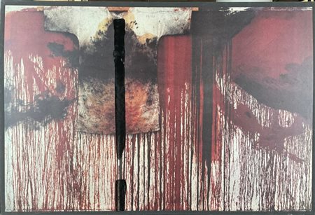Hermann Nitsch "Senza titolo" 1991
litografia a colori ritoccata a mano dall'art