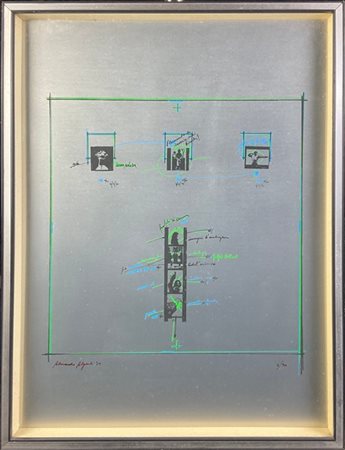Alessandro Algardi "Senza titolo" 1974
serigrafia su alluminio
cm 66x50
firmata,