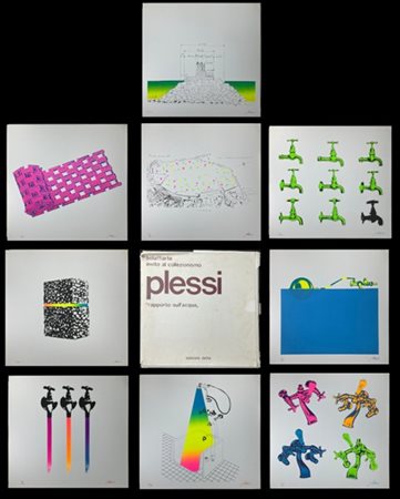 Fabrizio Plessi "Rapporto sull'acqua" 1971
cartella editoriale contenente nove s