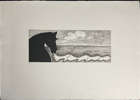 Enzo Cucchi "Il respiro del cavallo" 1982
acquaforte e acquatinta su carta Fabri