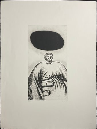 Enzo Cucchi "La mano di Pietra" 1982
acquaforte e acquatinta su carta Fabriano
(