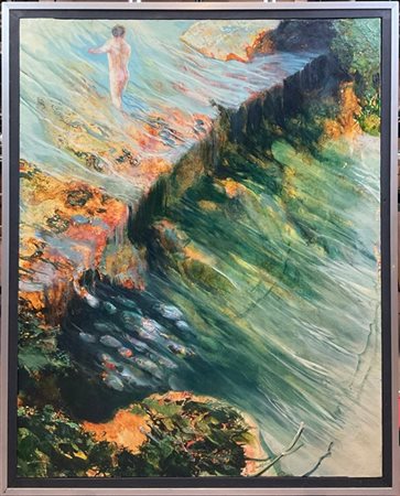 Robert Carroll "Sisifo controcorrente" 1973
olio su tela
cm 100x80
firmato in ba