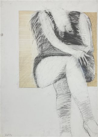 Adolf Frohner "Senza titolo" 
tecnica mista e collage su carta
cm 88,5x63
firmat