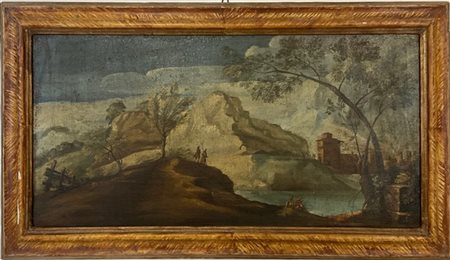 Scuola del secolo XVIII

"Paesaggio con pescatori presso un fiume"
olio su tela