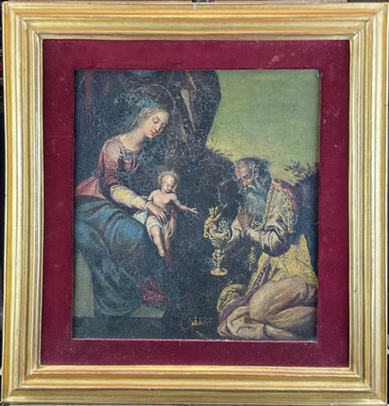 Scuola spagnola del secolo XVII

"Adorazione dei Magi"
olio su tela (cm 43x40)