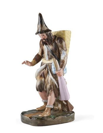 Manifattura Jacob Petit, secolo XIX. Figura in porcellana dipinta in policromia