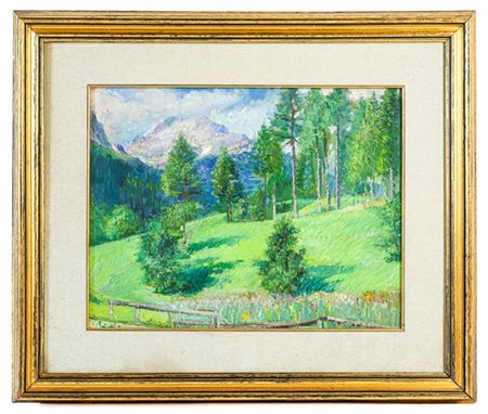 Gaetano Spinelli "Il Mulaz" Caviola, agosto 1932
olio su tavola (cm 38x48)
firma