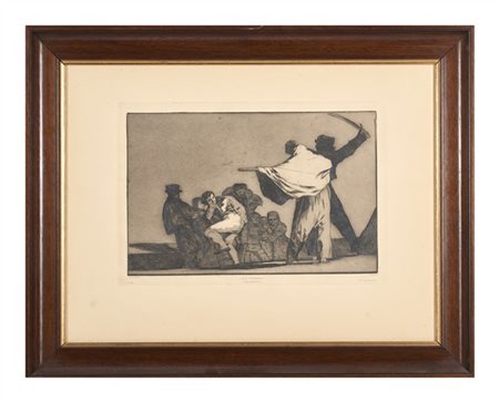 Francisco Josè Goya y Lucientes "¡Que guerrero!", dalla serie "Los Proverbios",