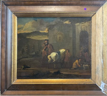 Scuola fiamminga del secolo XVIII

"La partenza al suono del corno"
olio su tel