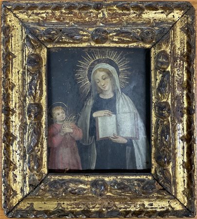Scuola del secolo XVII

"Vergine Maria"
olio su rame (cm 16x13)
iscrizioni al r