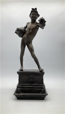 Vincenzo Gemito "La sorgente" 
scultura in bronzo (cm 55x20x21) 
iscritta al ret