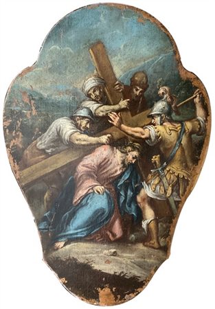 Scuola del secolo XVIII

"Caduta di Cristo nell'andata al Calvario"
olio su tel