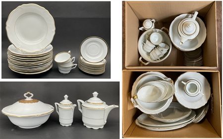 Manifatture diverse, secolo XX. Parti di servizi da tavola in porcellana bianca