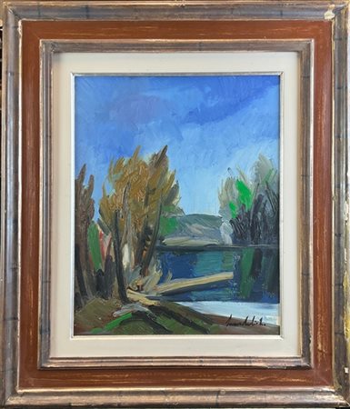 Lamberto Lamberti "Riflessi" olio su tela (cm 50x40) firmato in basso a destra;