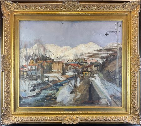 Donato Frisia "Bardonecchia" 
olio su tela (cm 52x62)
in cornice