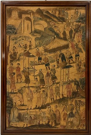 Manifattura della Compagnia delle Indie, Cina, secolo XVIII. Pannello in carta