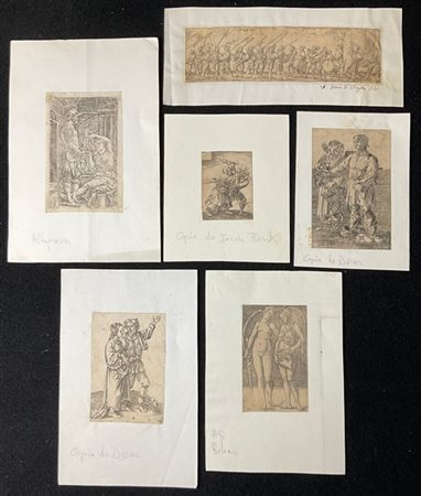 Lotto composto da diverse incisioni del Cinquecento tedesco, tra cui due bulini