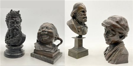 Lotto composto da quattro sculture in bronzo di diversi autori, raffiguranti so