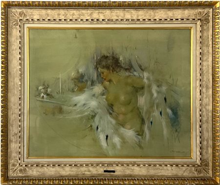 Enrico Felisari "Nudo femminile" 
olio su tela (cm 60x75)
firmato in basso a des