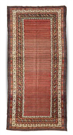 Tappeto Serabend, Persia, fine secolo XIX. Decoro con file di Boteh su fondo ro