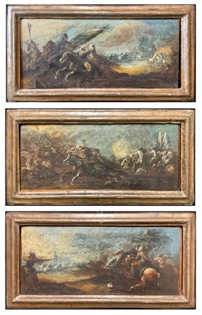 Scuola del secolo XVIII

Gruppo di tre dipinti a olio su tela raffiguranti "Sce