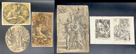 Lotto composto da quattro chiaroscuri di Antonio da Trento da Parmigianino e du