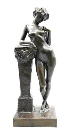 Luigi Secchi "Nudo femminile con colonna" Milano
scultura in bronzo (h cm 42) 
f