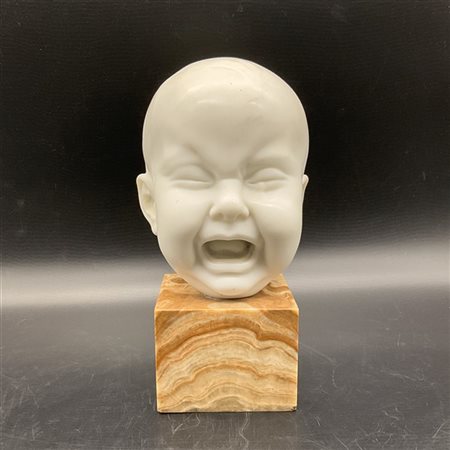 Riccardo Piter "Il pianto" 1944scultura in marmo su base in marmo (h cm tot 30)