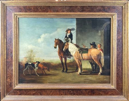 Da un modello olandese del secolo XVII

"Il bicchiere della staffa"
olio su tav